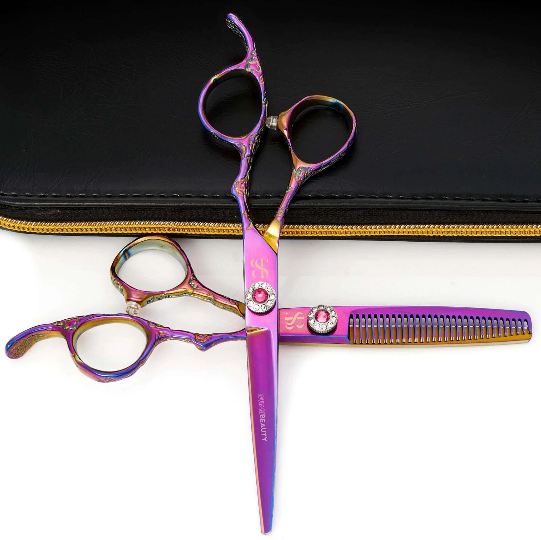 Multi Colour, 440c/J2/420 Barber Scissors Set,The Precision Edge" Barber Scissors  Surgi beauty  salon tools  Razor Scissors  Grooming Tools  Grooming Scissors  Crafted Barber Scissors  Barber Thining Scissors  Barber Shears  Barber Scissors Set  Barber Scissors, Brazil  Canada  Chile  Europe  France  Germany  Mexico  Middle East  North America  Paris  South Africa  United Kingdom  USA  Spain