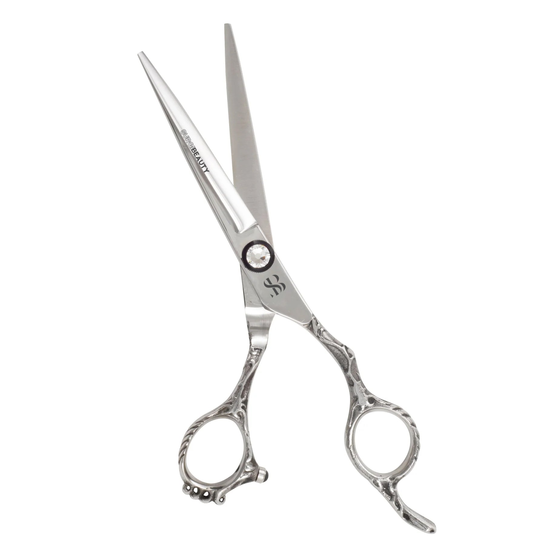 SURGI BEAUTY WHITE CRYSTAL LINE 6.0'' 440C HAIRDRESSING SCISSORS, The Precision Edge" Barber Scissors  Surgi beauty  salon tools  Razor Scissors  Grooming Tools  Grooming Scissors  Crafted Barber Scissors  Barber Thining Scissors  Barber Shears  Barber Scissors Set  Barber Scissors  AISI J2/420  AISI 440C Steel, Brazil  Canada  Chile  Europe  France  Germany  Mexico  North America  Paris  South Africa  United Kingdom  USA