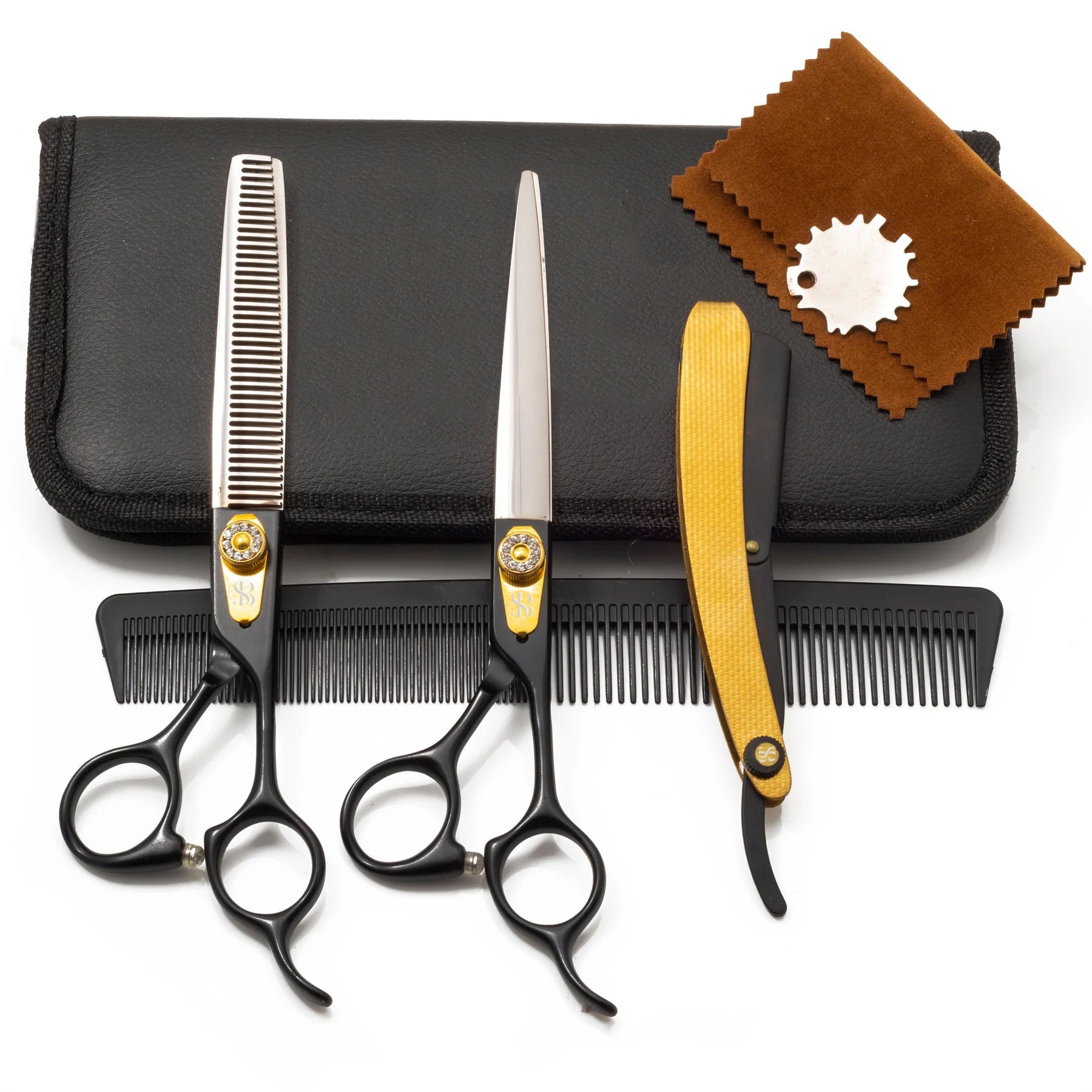 SURGI BEAUTY BLACK LINE 7.0 HAIRDRESSING SCISSORS SET AISI J2/420, 440C STEEL, SURGI BEAUTY CLASSIC SILVER CHROME 6.5 HAIRDRESSING SCISSORS, The Precision Edge" Barber Scissors  Surgi beauty  salon tools  Razor Scissors  Grooming Tools  Grooming Scissors  Crafted Barber Scissors  Barber Thining Scissors  Barber Shears  Barber Scissors Set  Barber Scissors, Brazil  Canada  Chile  Europe  France  Germany  Mexico  North America  Paris  South Africa  United Kingdom  USA