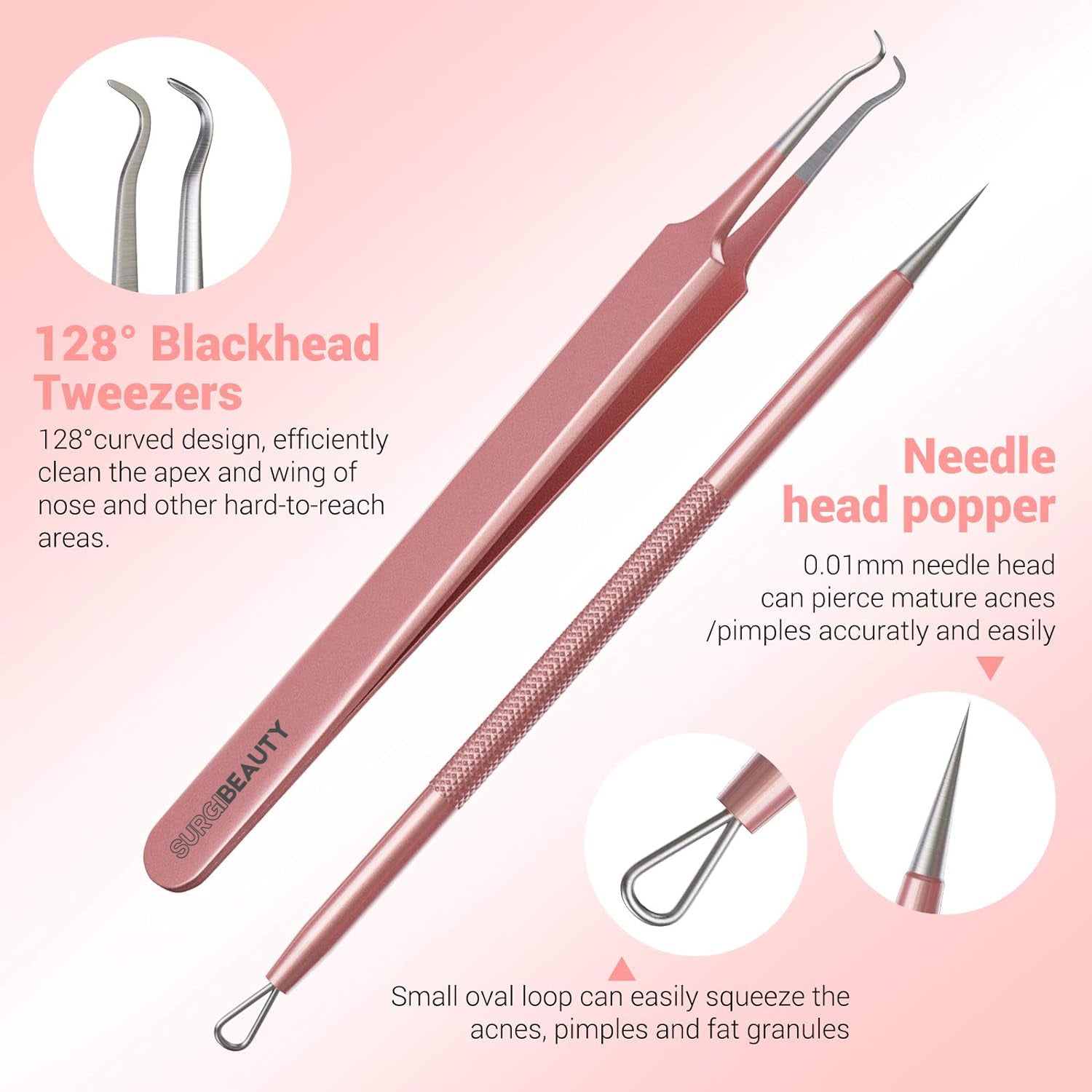 SURGIBEAUTY Blackhead Removal/Pimple Popper Tool Kit