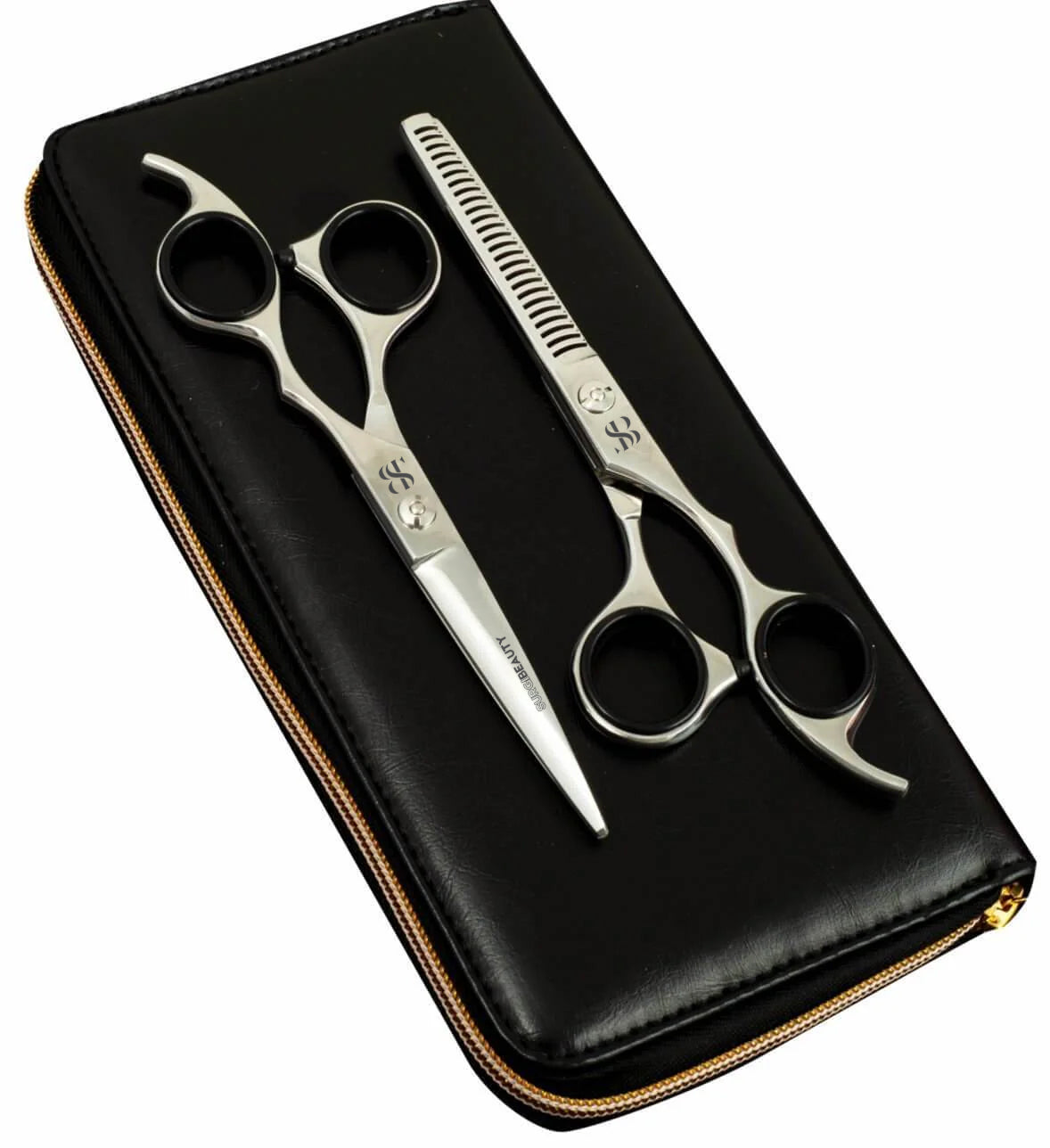 SURGI BEAUTY CLASSIC DELUXE WHITE LINE HAIRDRESSING 5.5" TO 7.0" SCISSORS SET, The Precision Edge" Barber Scissors  Surgi beauty  salon tools  Razor Scissors  Grooming Tools  Grooming Scissors  Crafted Barber Scissors  Barber Thining Scissors  Barber Shears  Barber Scissors Set  Barber Scissors