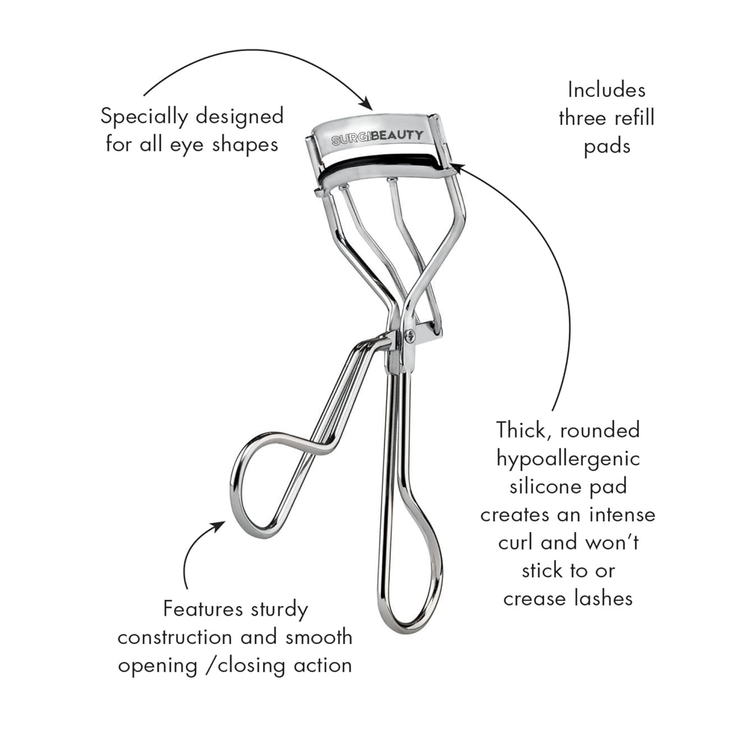 SURGI BEAUTY Classic Eyelash Curler, Surgi beauty  salon tools  Grooming Tools  Eyelash Curler,Brazil  Canada  Chile  Europe  France  Germany  Mexico  Middle East  North America  Paris  South Africa  Spain  USA  United Kingdom