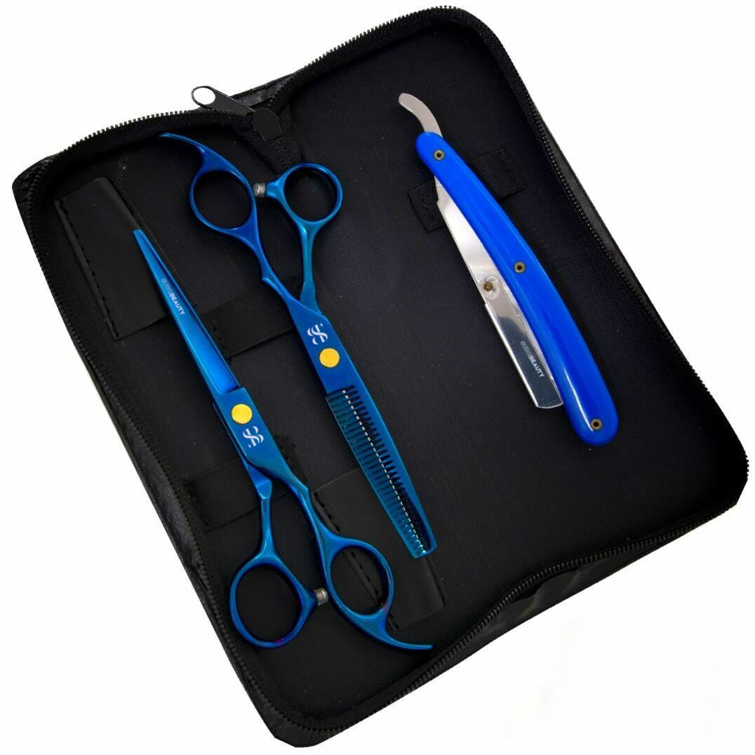 SURGI BEAUTY ELEGANT BLUE PROFESSIONAL HAIRDRESSING 5.5,6.0 & 6.5 THINING SCISSORS SET, The Precision Edge" Barber Scissors  Surgi beauty  salon tools  Razor Scissors  Grooming Tools  Grooming Scissors  Barber Thining Scissors  Barber Shears  Barber Scissors Set  Barber Scissors, Brazil  Canada  Chile  Europe  France  Germany  Mexico  North America  Paris  South Africa  United Kingdom  USA