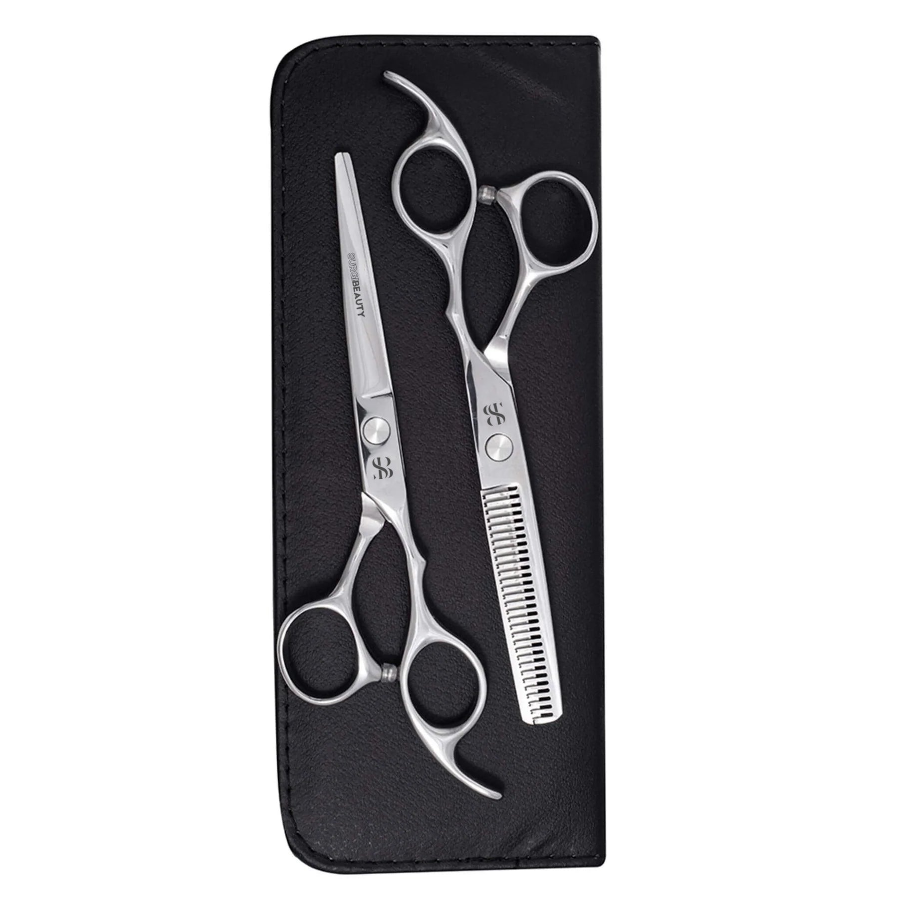 SURGI BEAUTY ELEGANT SILVER LINE HAIRDRESSING SCISSORS SET FOR BARBER, Brazil  Canada  Chile  Europe  France  Germany  Mexico  North America  Paris  South Africa  United Kingdom  USA