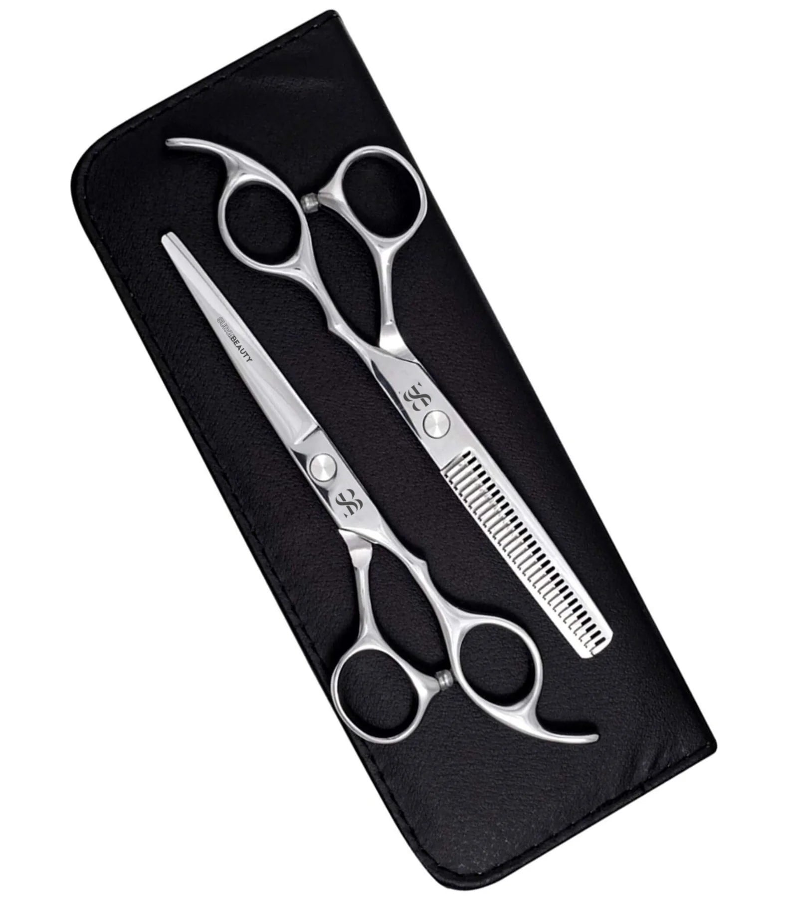 SURGI BEAUTY ELEGANT SILVER LINE HAIRDRESSING SCISSORS SET FOR BARBER, Brazil  Canada  Chile  Europe  France  Germany  Mexico  North America  Paris  South Africa  United Kingdom  USA