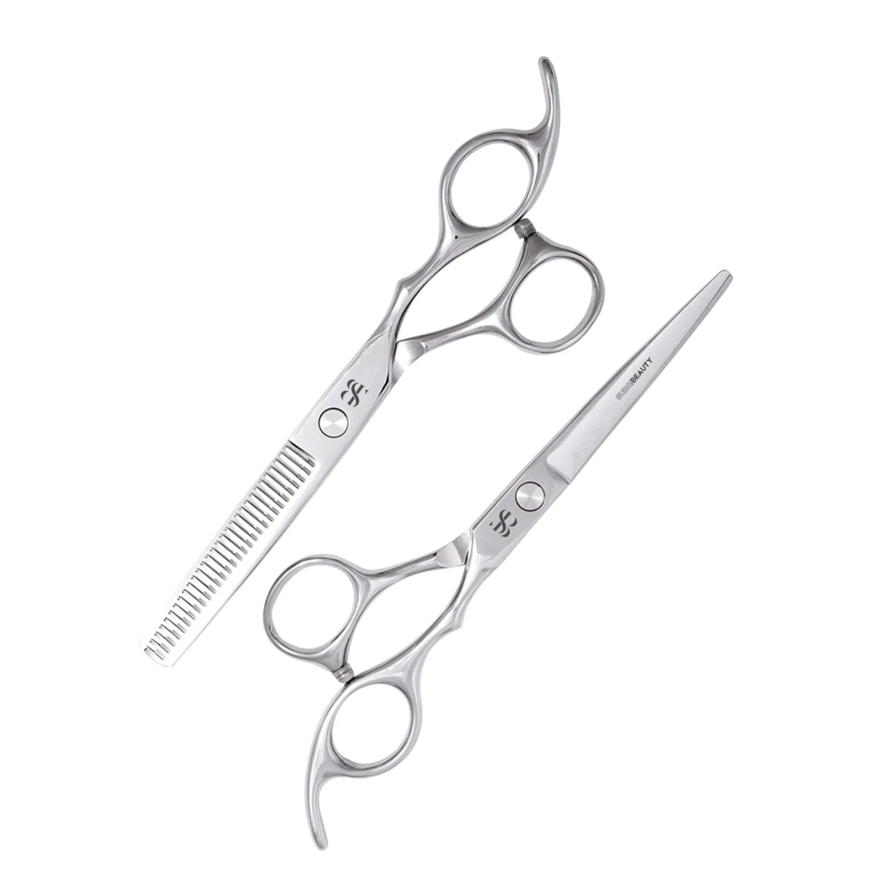 SURGI BEAUTY ELEGANT SILVER LINE HAIRDRESSING SCISSORS SET FOR BARBER, AISI J2/420, AISI 440C Steel, The Precision Edge" Barber Scissors  Surgi beauty  salon tools  Razor Scissors  Grooming Tools  Grooming Scissors  Crafted Barber Scissors  Barber Thining Scissors  Barber Shears  Barber Scissors Set  Barber Scissors, Brazil  Canada  Chile  Europe  France  Germany  Mexico  North America  Paris  South Africa  United Kingdom  USA