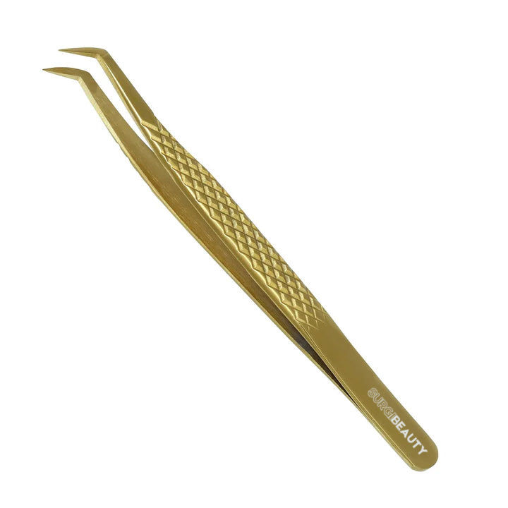 SURGI BEAUTY Eyelash Tweezer - Hybrid - Gold, AISI J2/420 Steel, Salon Tool, Eyelash Tweezer, Grooming Tweezer, Iconic Tweezer, Brazil  Canada  Chile  Europe  France  Germany  Mexico  Middle East  North America  Paris  South Africa  Spain  USA  United Kingdom