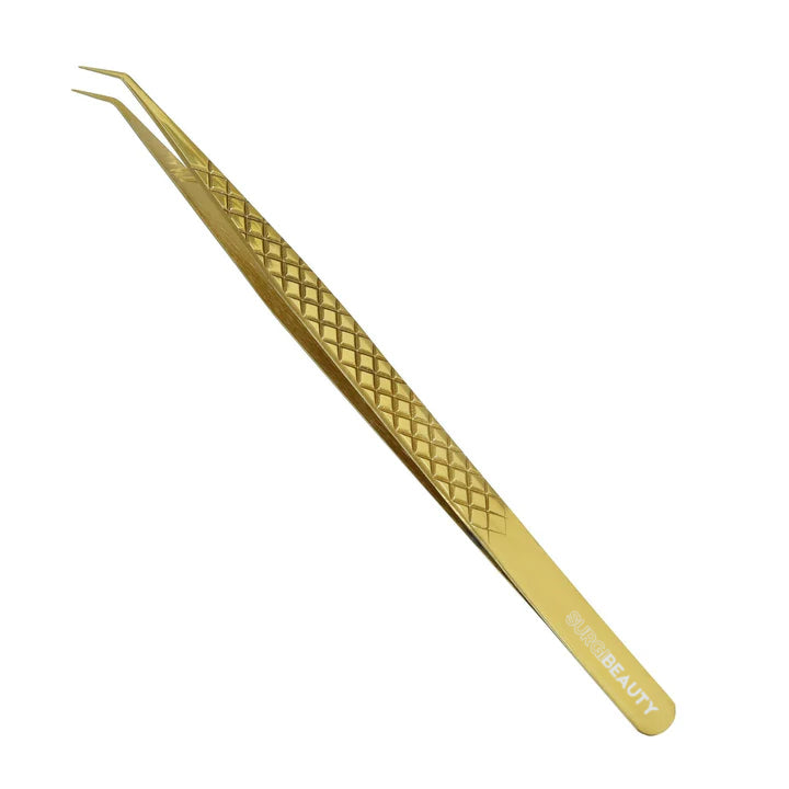 SURGI BEAUTY Eyelash Tweezer - Multifunction Angled - Gold, AISI J2/420 Steel, Salon Tool, Eyelash Tweezer, Grooming Tweezer, Iconic Tweezer, Brazil  Canada  Chile  Europe  France  Germany  Mexico  Middle East  North America  Paris  South Africa  Spain  USA  United Kingdom