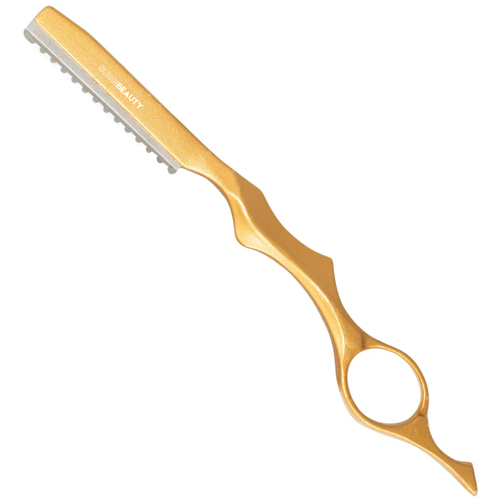 SURGI BEAUTY GOLDEN HAIR SHAPER THINNING RAZOR, Surgi beauty  Single Blade Razor  salon tools  Grooming Tools  AISI J2/420  AISI 440C Steel