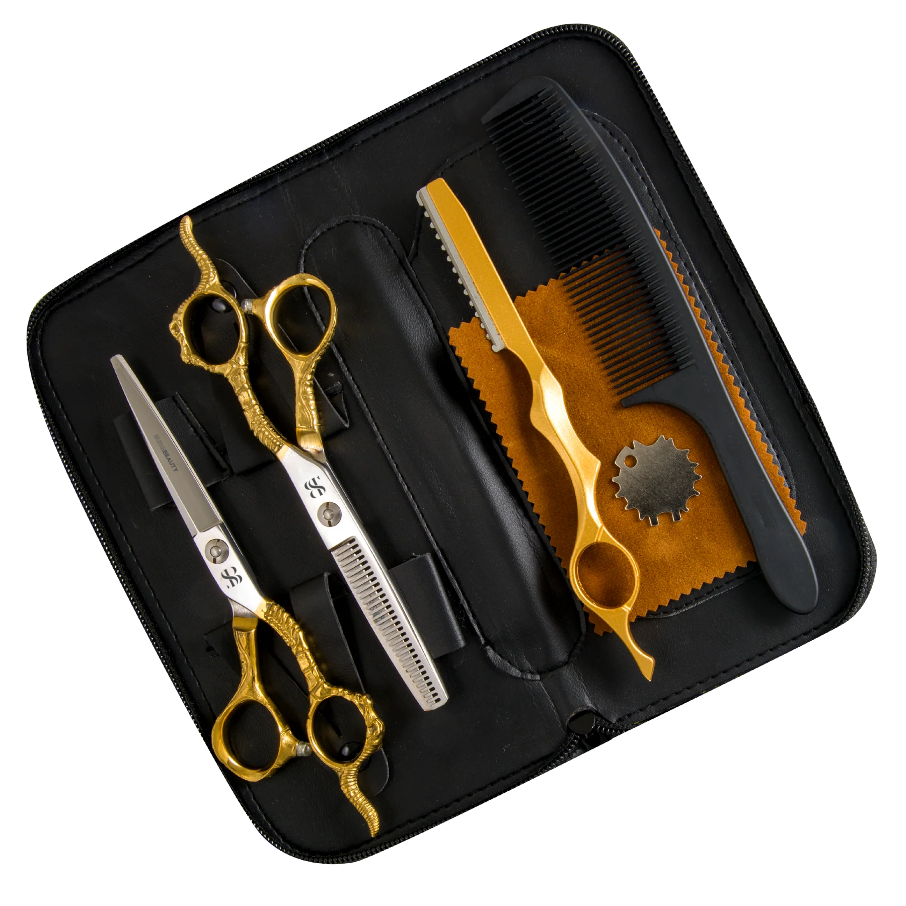 SURGI BEAUTY GOLDEN TAIL 6.0 HAIRDRESSING SCISSORS SET, The Precision Edge" Barber Scissors  Surgi beauty  salon tools  Razor Scissors  Grooming Tools  Grooming Scissors  Crafted Barber Scissors  Barber Thining Scissors  Barber Shears  Barber Scissors Set  Barber Scissors  AISI J2/420  AISI 440C Steel, Brazil  Canada  Chile  Europe  France  Germany  Mexico  North America  Paris  South Africa  United Kingdom  USA