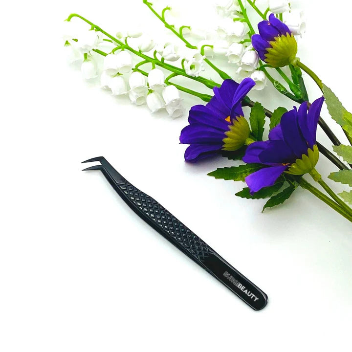 SURGI BEAUTY L-Shape Hybrid Tweezer, AISI J2/420 Steel, Salon Tool, Titanium Black Coating, Eyelash Tweezer, Grooming Tweezer, Brazil  Canada  Chile  Europe  France  Germany  Mexico  Middle East  North America  Paris  South Africa  Spain  USA  United Kingdom