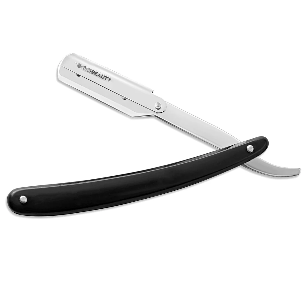 SURGI BEAUTY PLASTIC HANDLE STRAIGHT RAZOR FOR BARBERS Surgi beauty  Single Blade Razor  salon tools  Grooming Tools  Barber Razors  AISI J2/420  AISI 440C Steel