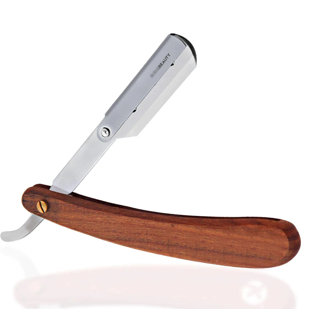 SURGI BEAUTY PROFESSIONAL SINGLE BLADE STRAIGHT RAZOR WITH WOODEN HANDLE, Surgi beauty  Single Blade Razor  salon tools  Grooming Tools  Barber Razors  AISI J2/420