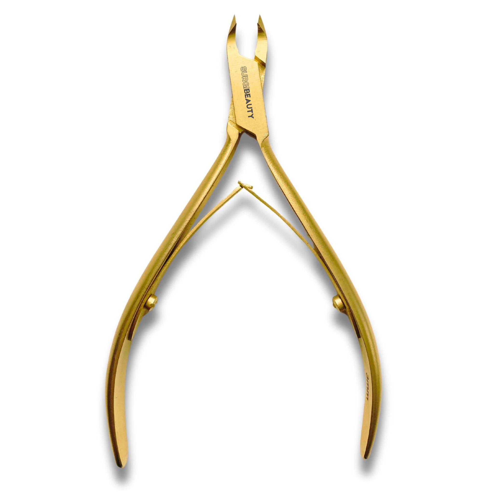 SURGI BEAUTY Professional Cuticle Cutter Gold 3mm JawBlades - Double Spring, Surgi beauty  salon tools  Ingrow Nail Cutter  Grooming Tools  Cuticle Nipper  AISI J2/420  AISI 440C Steel, Brazil  Canada  Chile  Europe  France  Germany  Mexico  Middle East  North America  Paris  South Africa  Spain  USA  United Kingdom