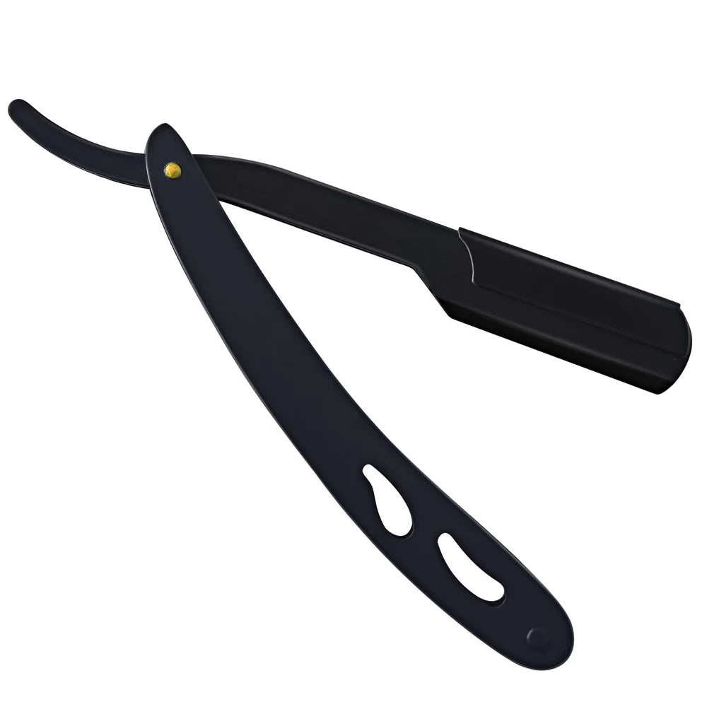 SURGI  BEAUTY SINGLE BLADE BLACK METAL STRAIGHT RAZOR, Surgi beauty  Single Blade Razor  salon tools  Grooming Tools  Barber Razors  AISI J2/420