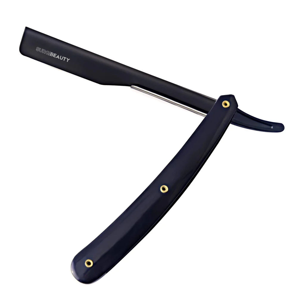 SURGI BEAUTY STYLISH BLACK PROFESSIONAL STRAIGHT SLIDER RAZOR, Surgi beauty  Single Blade Razor  salon tools  Grooming Tools  Barber Razors  AISI J2/420