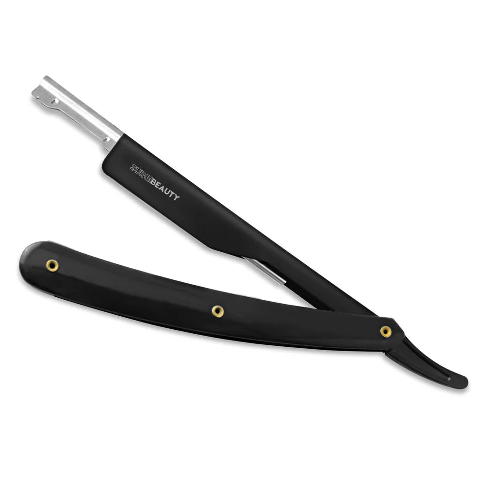 SURGI BEAUTY STYLISH BLACK PROFESSIONAL STRAIGHT SLIDER RAZOR, Surgi beauty  Single Blade Razor  salon tools  Grooming Tools  Barber Razors  AISI J2/420