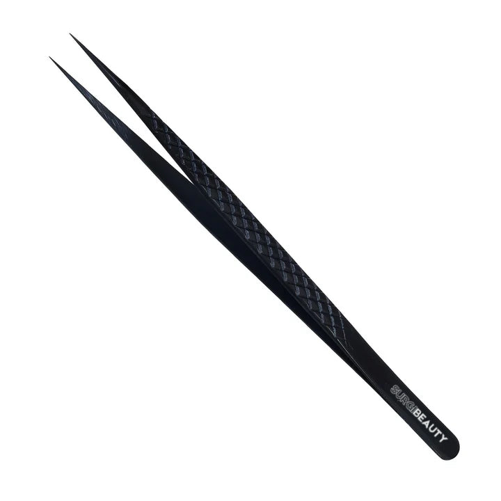 SURGI BEAUTY Skinny Long Pointed Lash Tweezer - Black, AISI J2/420 Steel, Salon Tool, Titanium Black Coating, Eyelash Tweezer, Grooming Tweezer, Brazil  Canada  Chile  Europe  France  Germany  Mexico  Middle East  North America  Paris  South Africa  Spain  USA  United Kingdom