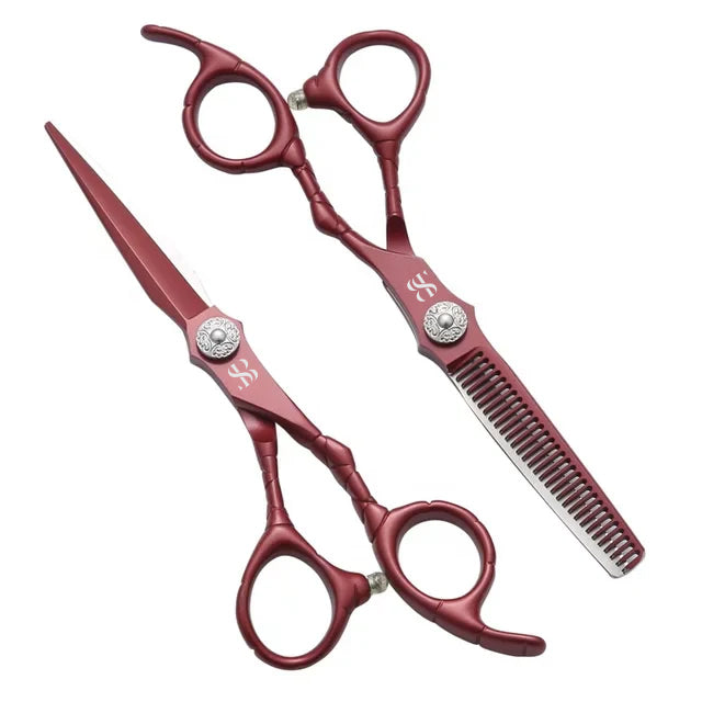 AISI J2/420, 440c Steel, SURGI BEAUTY, MAROON HAIRDRESSING 6.0" SCISSORS SET,The Precision Edge" Barber Scissors  Surgi beauty  salon tools  Razor Scissors  Grooming Tools  Grooming Scissors  Crafted Barber Scissors  Barber Thining Scissors  Barber Shears  Barber Scissors Set  Barber Scissors, Brazil  Canada  Chile  Europe  France  Germany  Mexico  Middle East  North America  Paris  South Africa  United Kingdom  USA  Spain